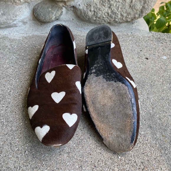 Burberry Brown Pony Hair Heart Loafers - 37 - Picture 11 of 12